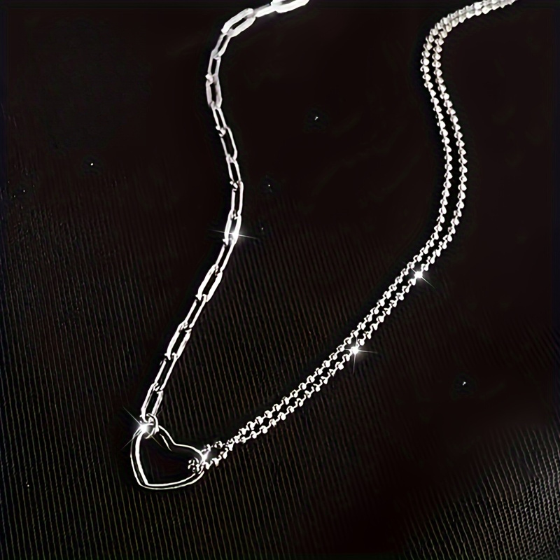 Double Layered Heart Pendant Necklace Hypoallergenic Sexy Style Thanksgiving